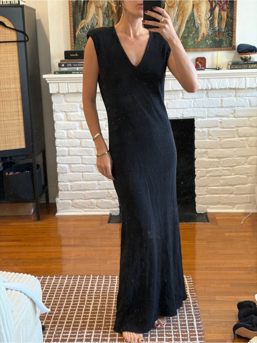J.Crew black cashmere maxi dress